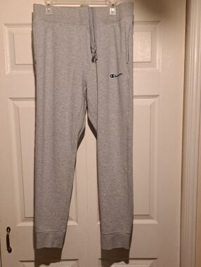 Champion Light Gray Men's Fleece Joggers with Logo